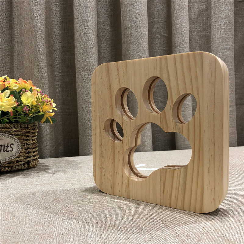 Creative Wooden Table Lamp Dog Paw Bedroom Decoration Night Light