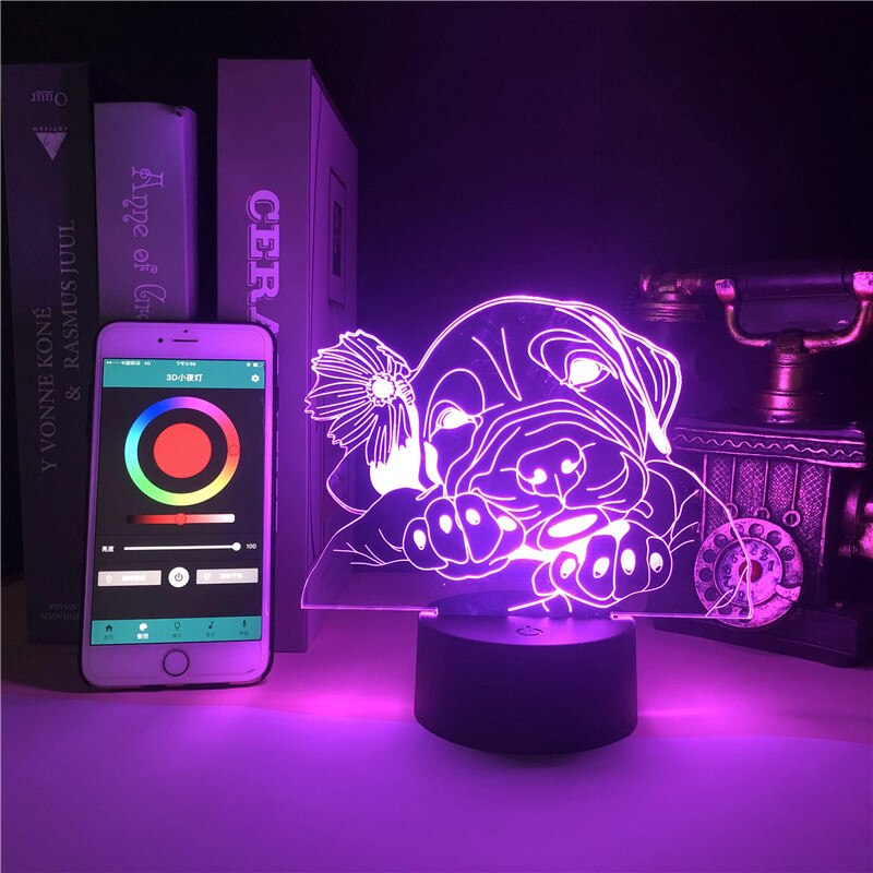 Cute Pet Dog 3d Night Light Smart Led Light