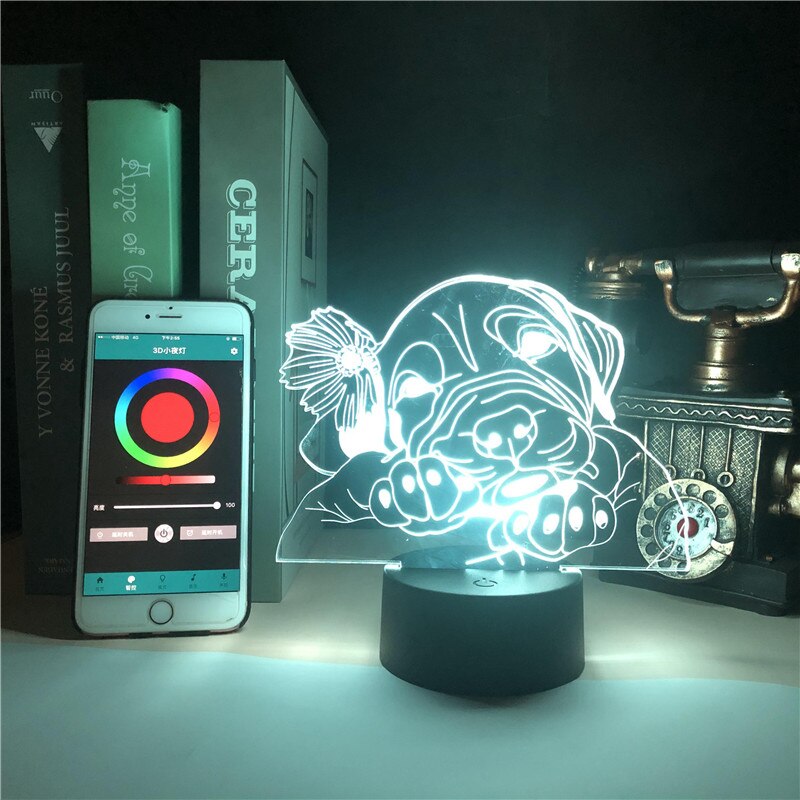 Cute Pet Dog 3d Night Light Smart Led Light