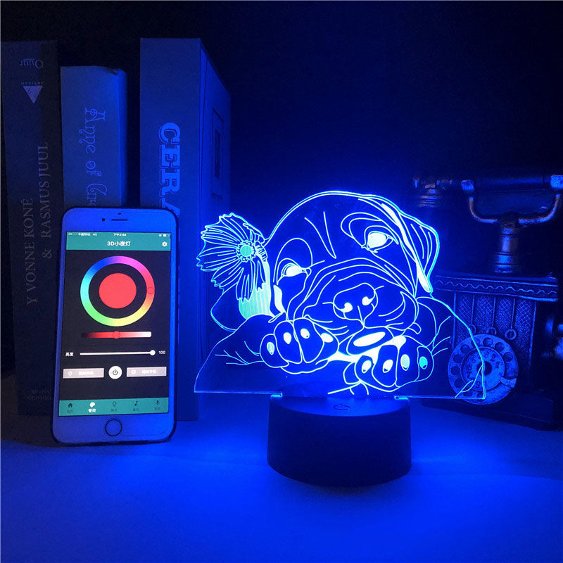 Cute Pet Dog 3d Night Light Smart Led Light