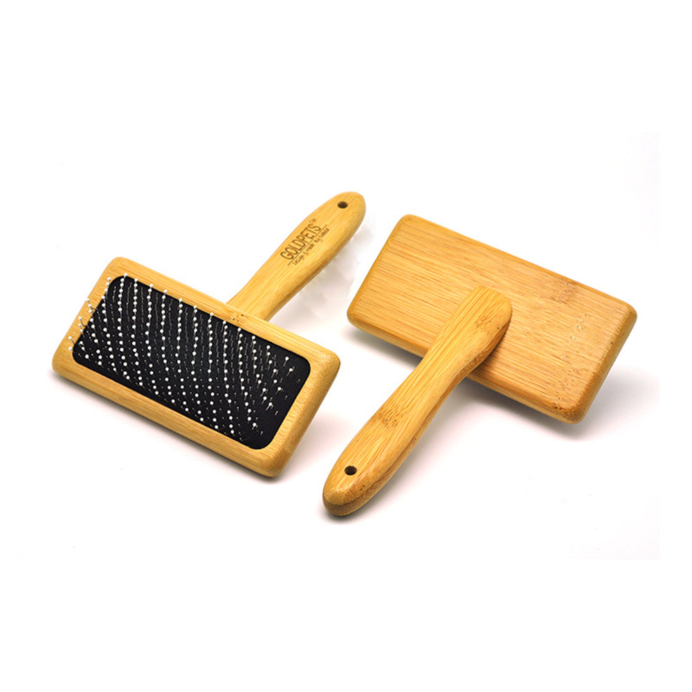 Goldpets Bamboo And Wood Air Cushion Needle Comb Long Hair Cat And Dog Open Knot Wooden Needle Comb Pet Beauty Slicker Brush