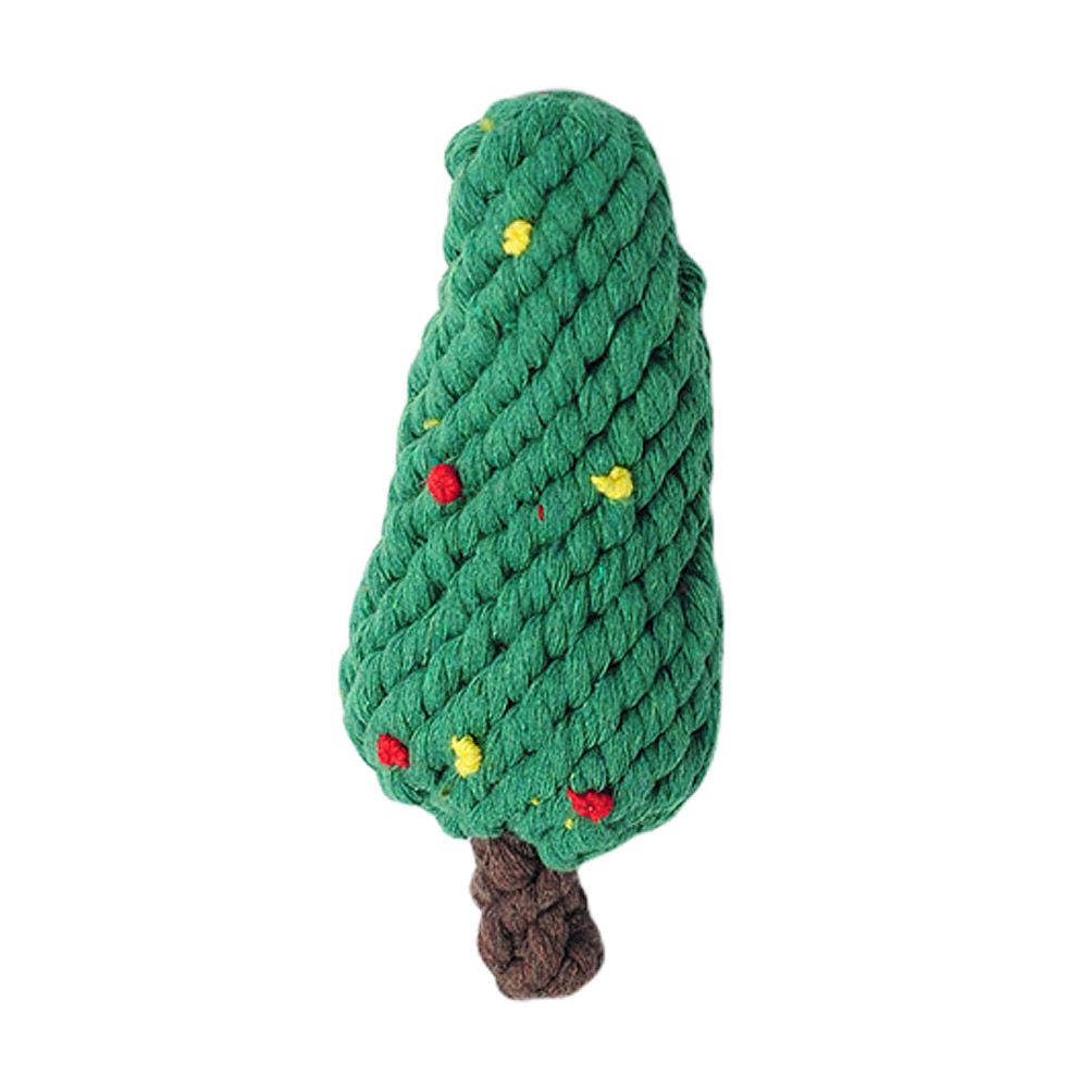 Tooth Cleaning Dog Toy Cotton Thread Christmas Tree Gift Doll