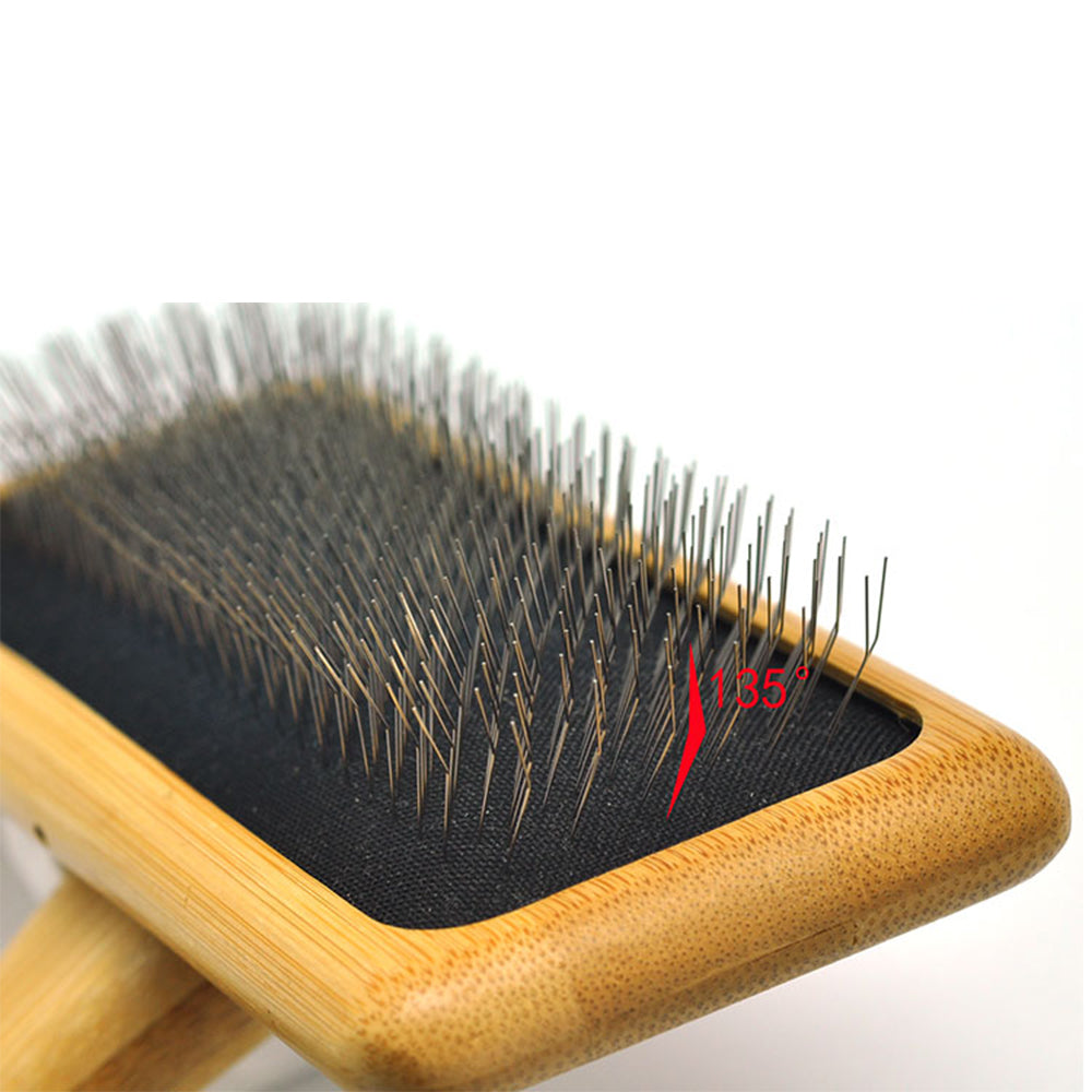 Goldpets Bamboo And Wood Air Cushion Needle Comb Long Hair Cat And Dog Open Knot Wooden Needle Comb Pet Beauty Slicker Brush